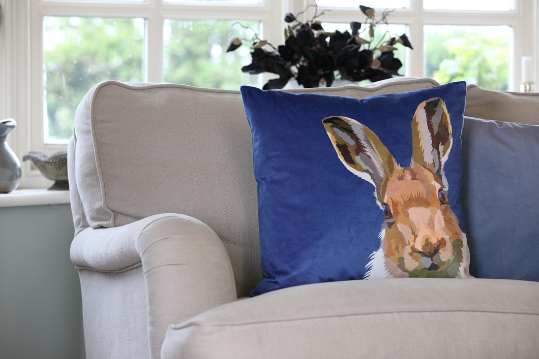 Hare Velvet Cushion