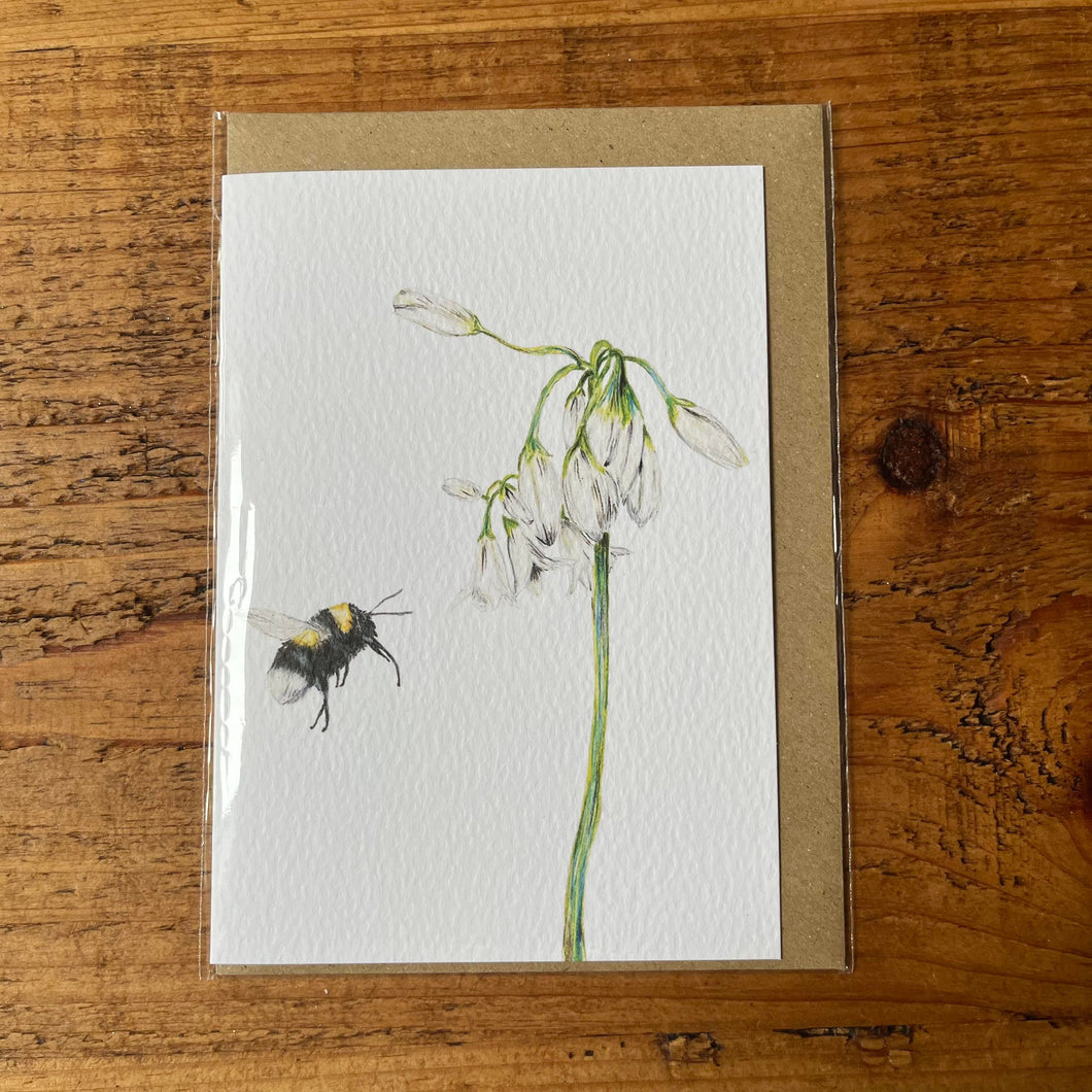 Bumblebee & Wild Garlic A6 Greeting Card