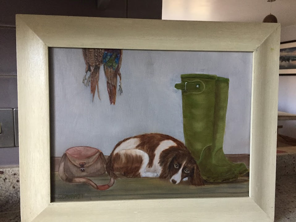 Happy Spaniel - an original oil painting on hardboard