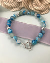 Blue Agate and Twisted Toggle Bracelet