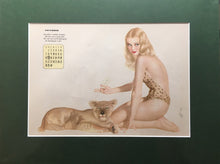 Load image into Gallery viewer, Original 1940&#39;s Esquire Calendar Pages, Mounted
