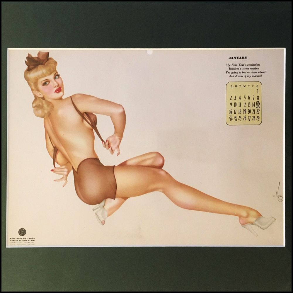 Original 1940s Calendar page: 1944