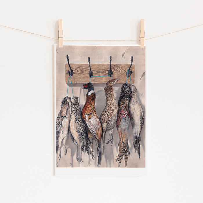 Pheasant Art Print - Hanging Around Giclee Limited Edition