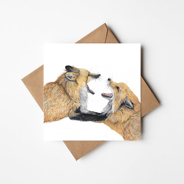 Foxes Greeting card
