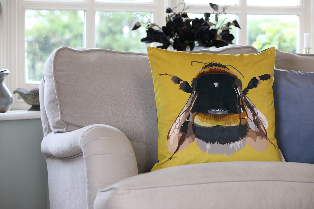 Bumble Bee Velvet Cushion