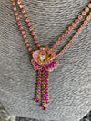 Pink Nouveau necklace and earrings