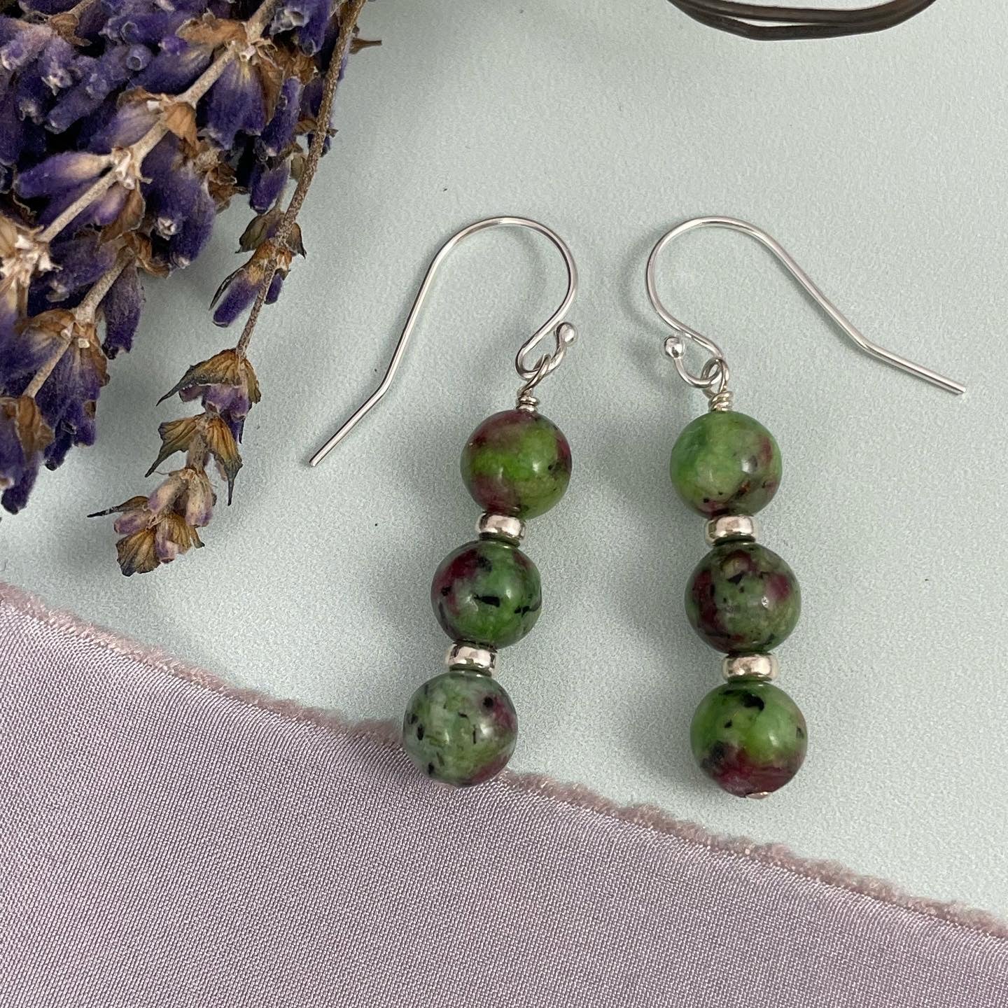 Ruby in Zoisite Earrings